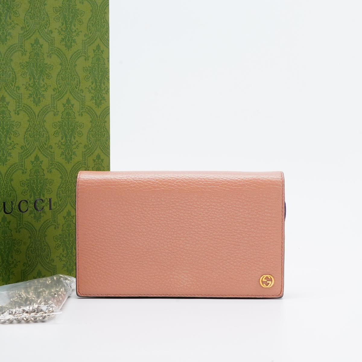 95新 GUCCI/古驰 一口价【桔夕静文】 链条包woc荔枝纹/BG23008527