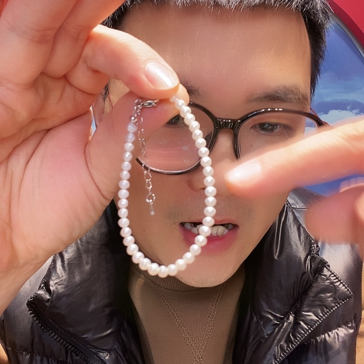 水晶手链银S925镶嵌手串