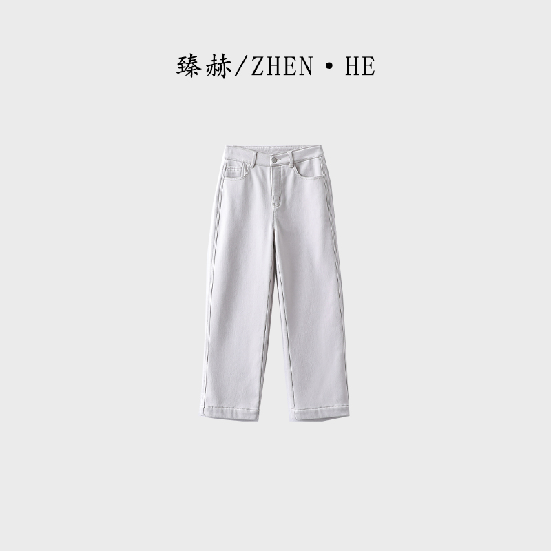臻赫/ZHEN·HE 冬季新款 女士加绒牛仔烟管裤2025冬