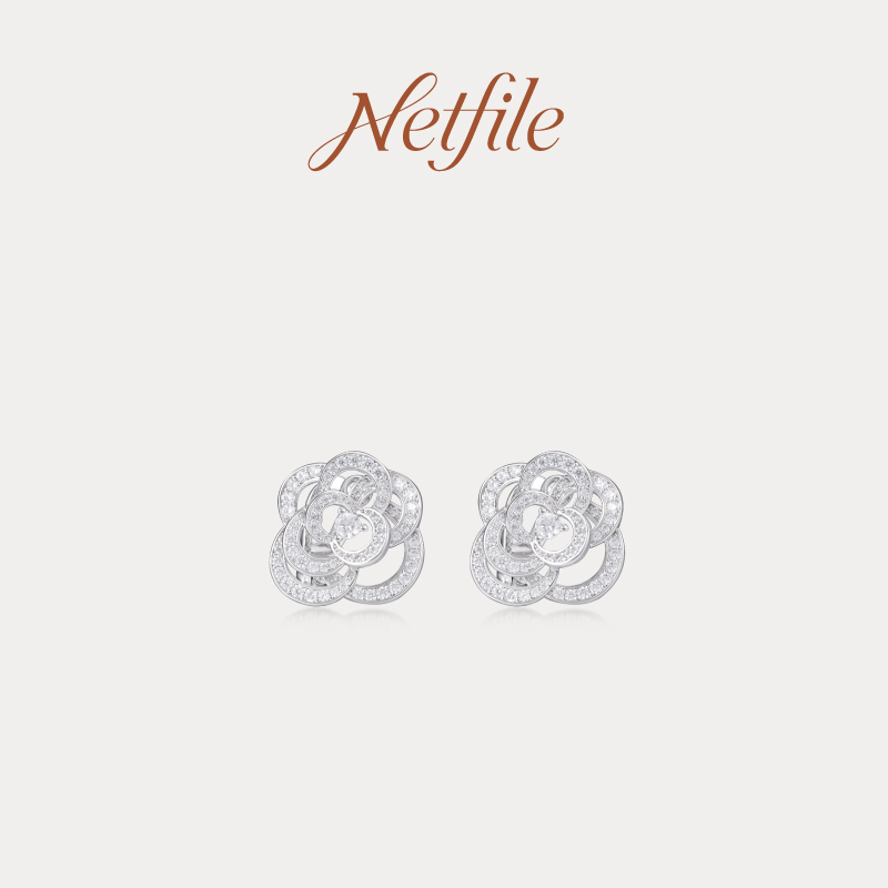 铜合金锆石耳饰 【奈奈专属】Netfile【 玫瑰花耳环】NF504R006