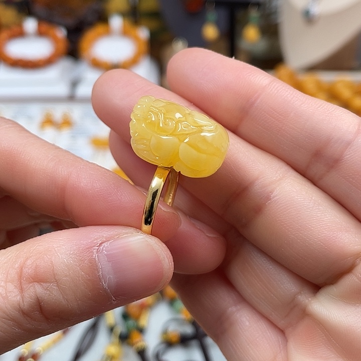 琥珀珠宝奇石银S925镶嵌