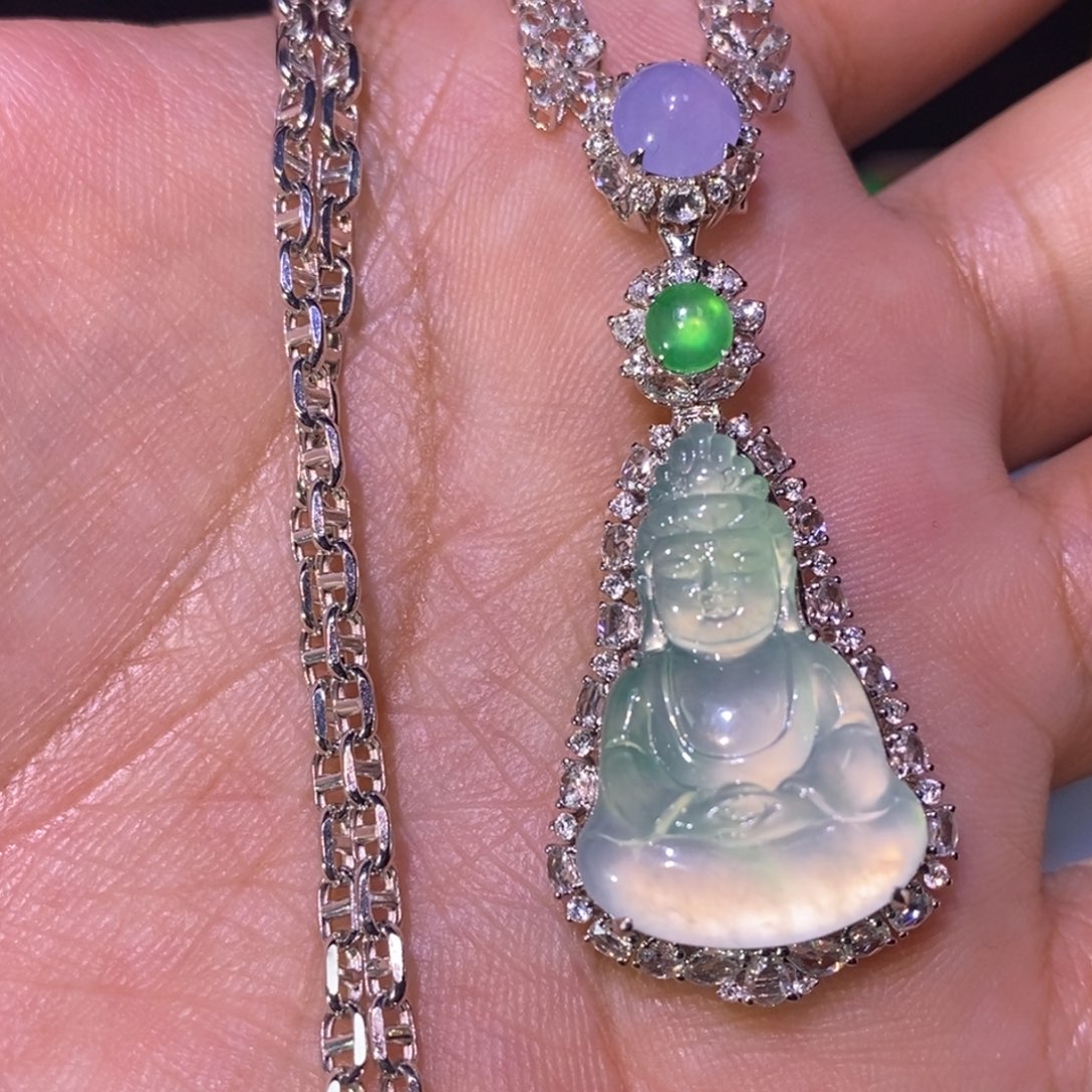 【闪购商品】吊坠(不含链)18K金镶嵌翡翠