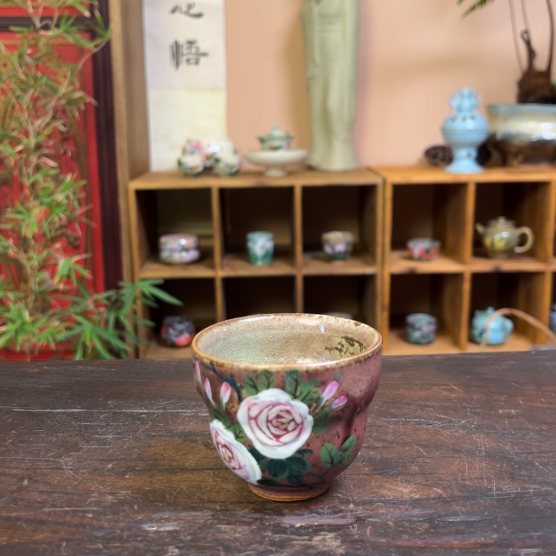 杯柴烧手工手绘陶瓷