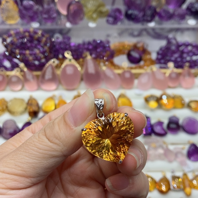 【闪购商品】水晶水晶吊坠银S925镶嵌