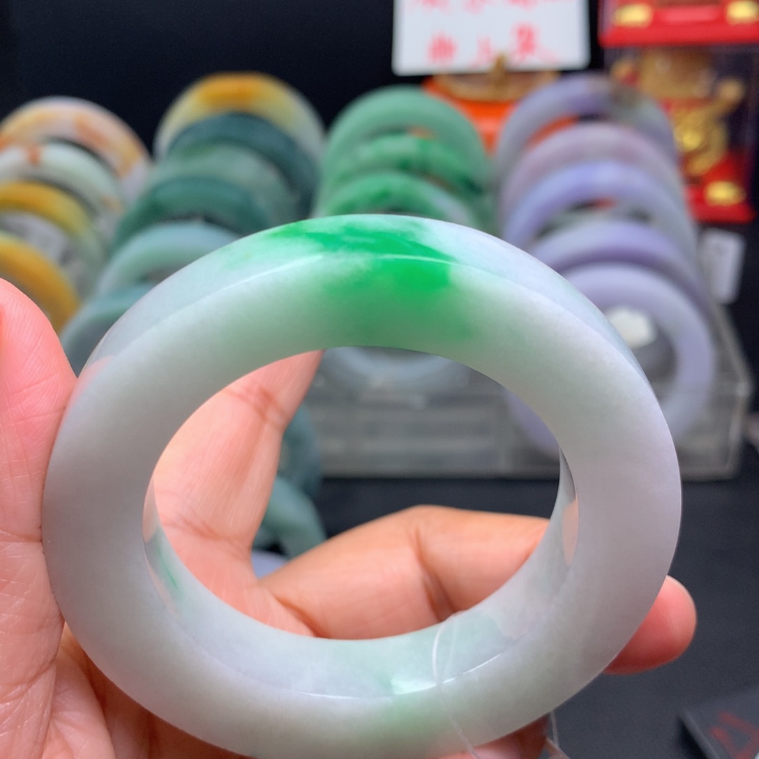 定制翡翠手镯未镶嵌沉***莉