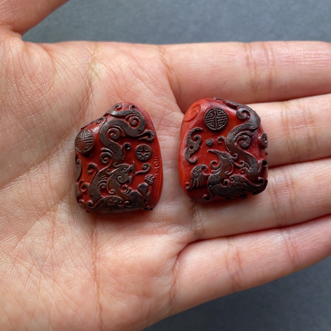 南红玛瑙未镶嵌配饰龙凤