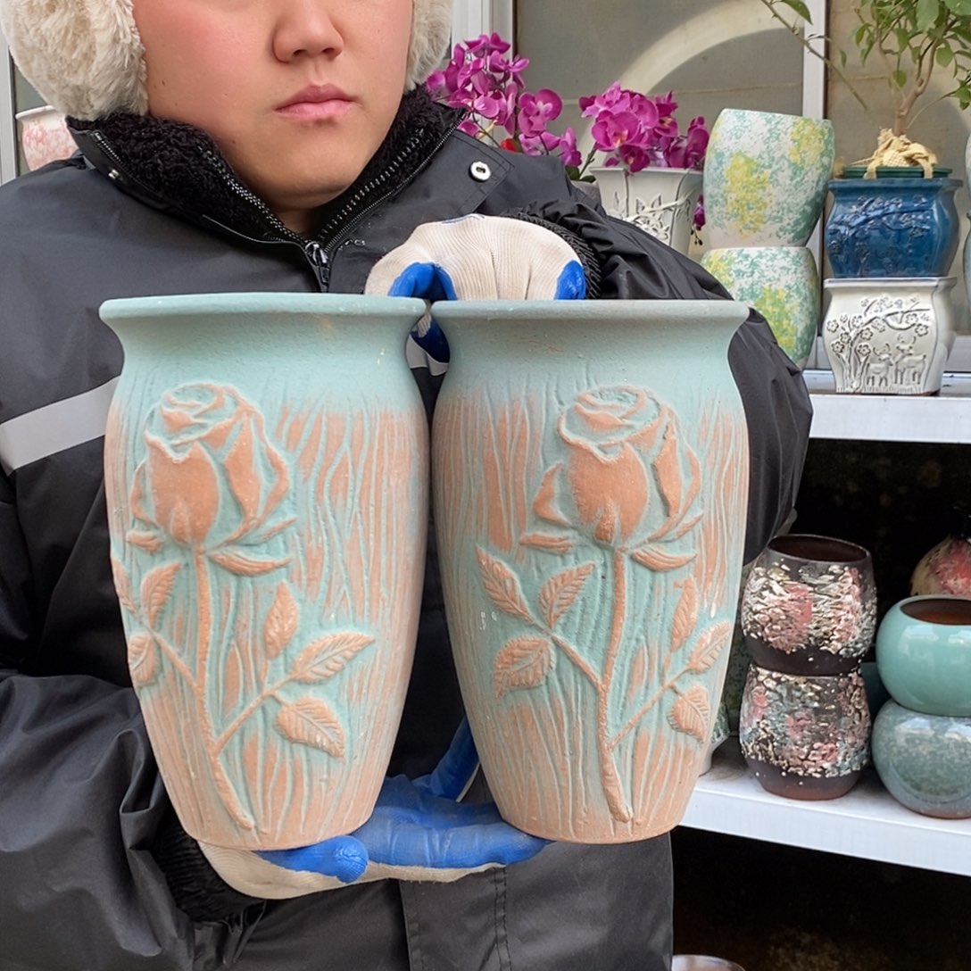 紫砂花盆口15高25处理