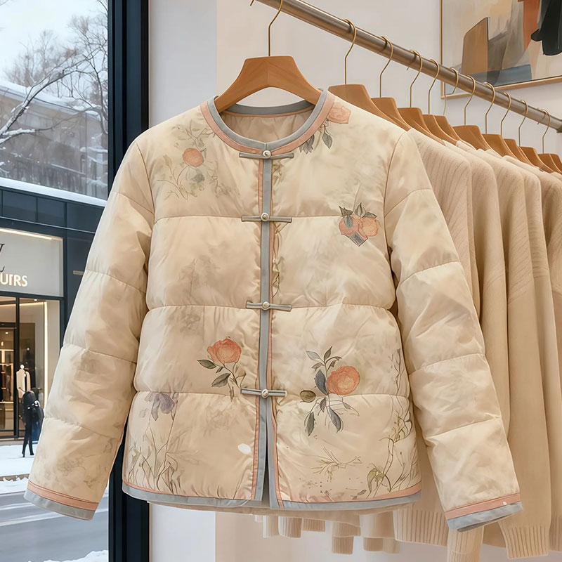 霖优【花容月貌】新中式复古中国风棉服女2025冬季新款加厚保暖棉衣