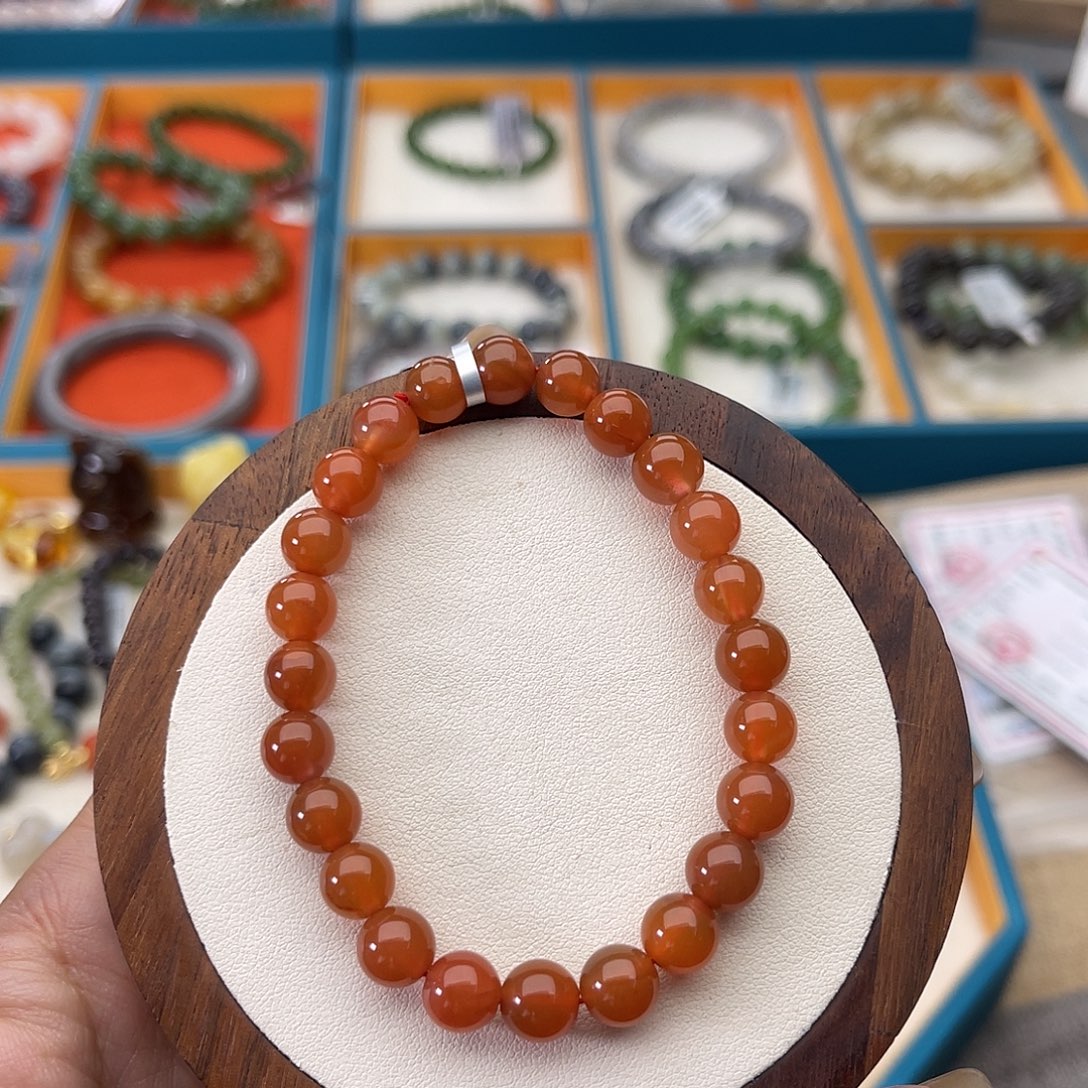 Y***静南红玛瑙未镶嵌手串A45