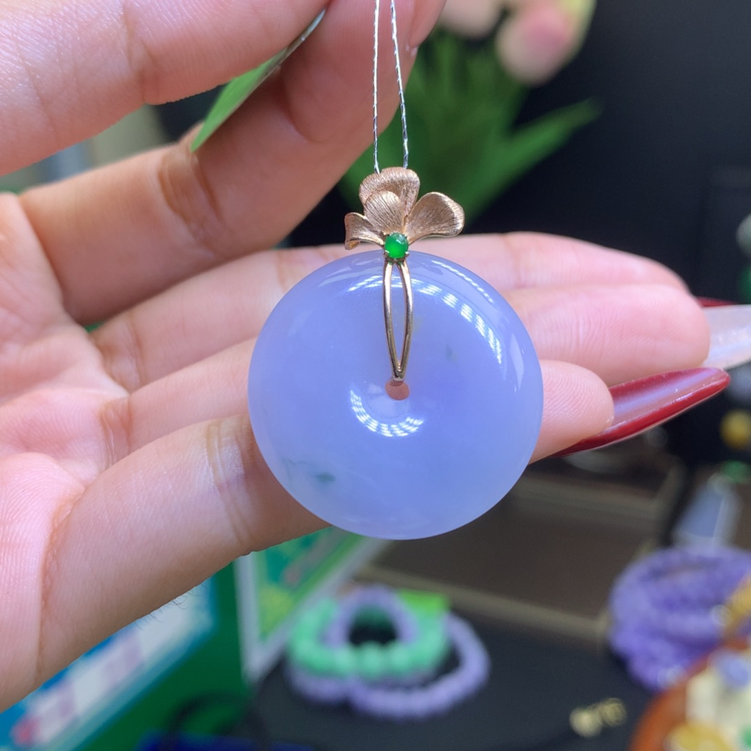 翡翠颈饰18K金镶嵌天然