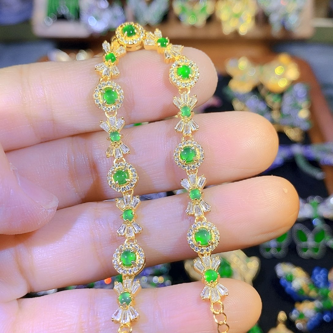 吊坠(不含链)银S925镶嵌翡翠