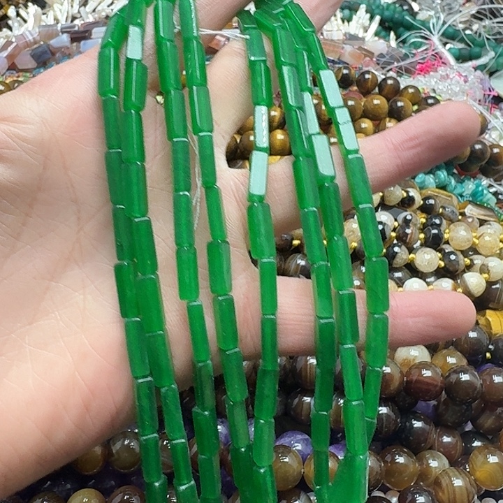 玛瑙/玉髓未镶嵌珠宝半成品一条4x13mm干青