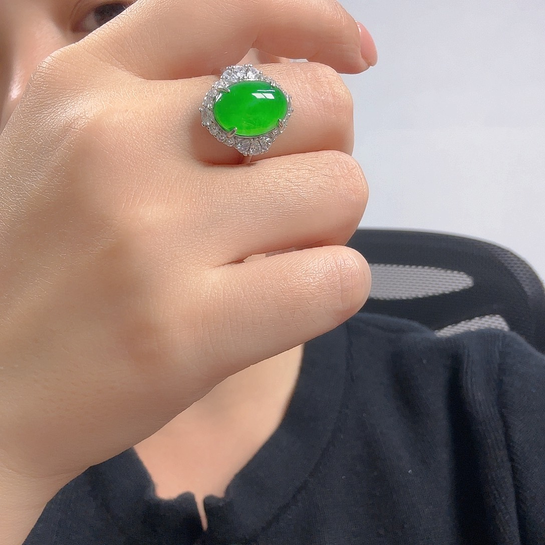 翡翠银S925镶嵌吊坠(不含链)