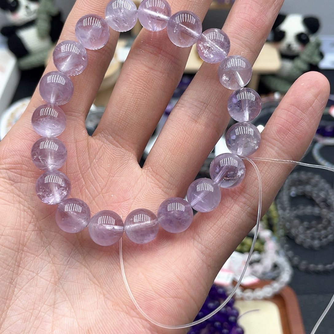 水晶手链未镶嵌紫兔毛