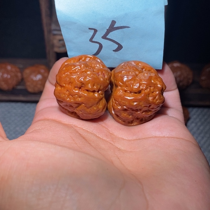 把件桃核蛤蟆头手捻