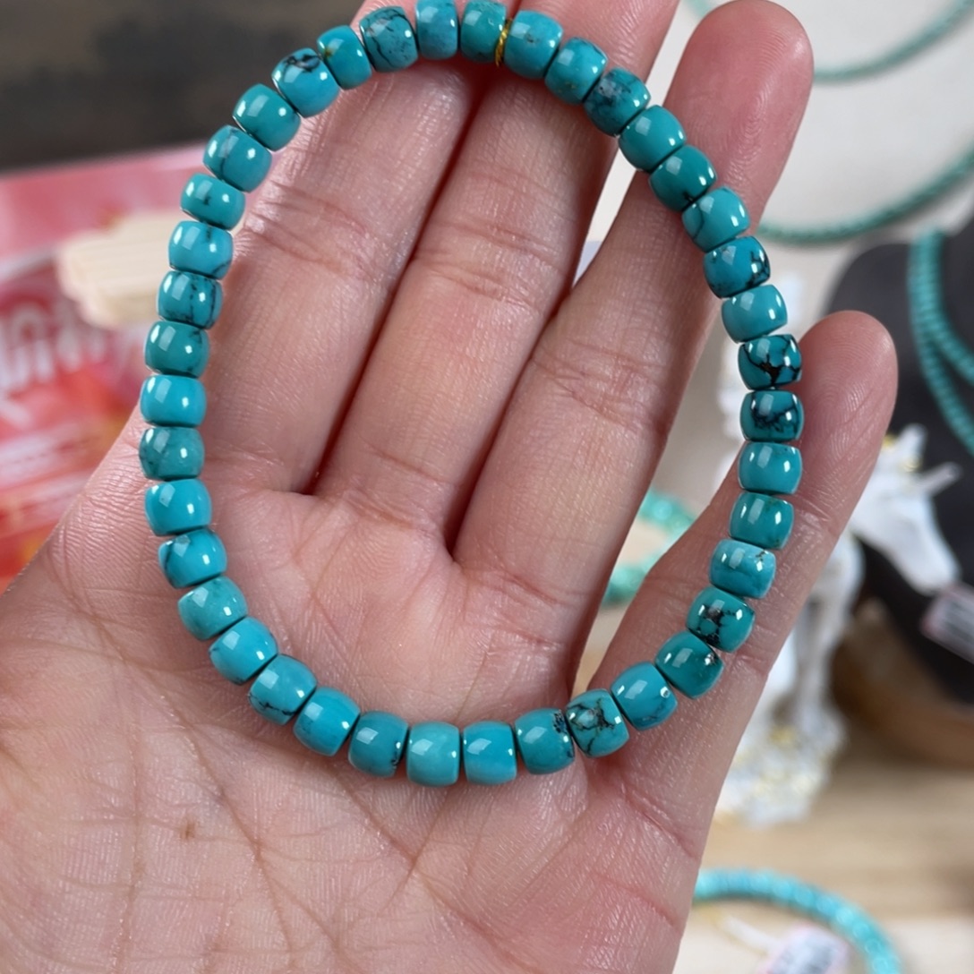 绿松石未镶嵌套链5+精品玉化直切手串