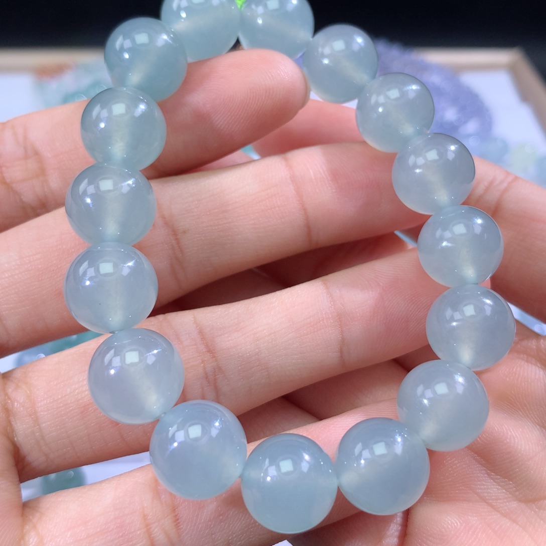 翡翠手链未镶嵌卡12.2m m