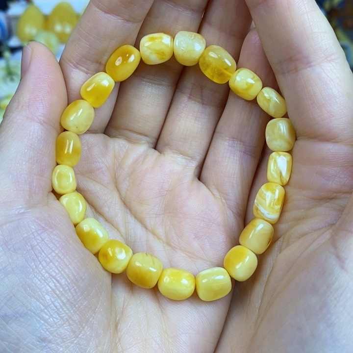 蜜蜡手链未镶嵌俪*啦天然原矿假一赔十