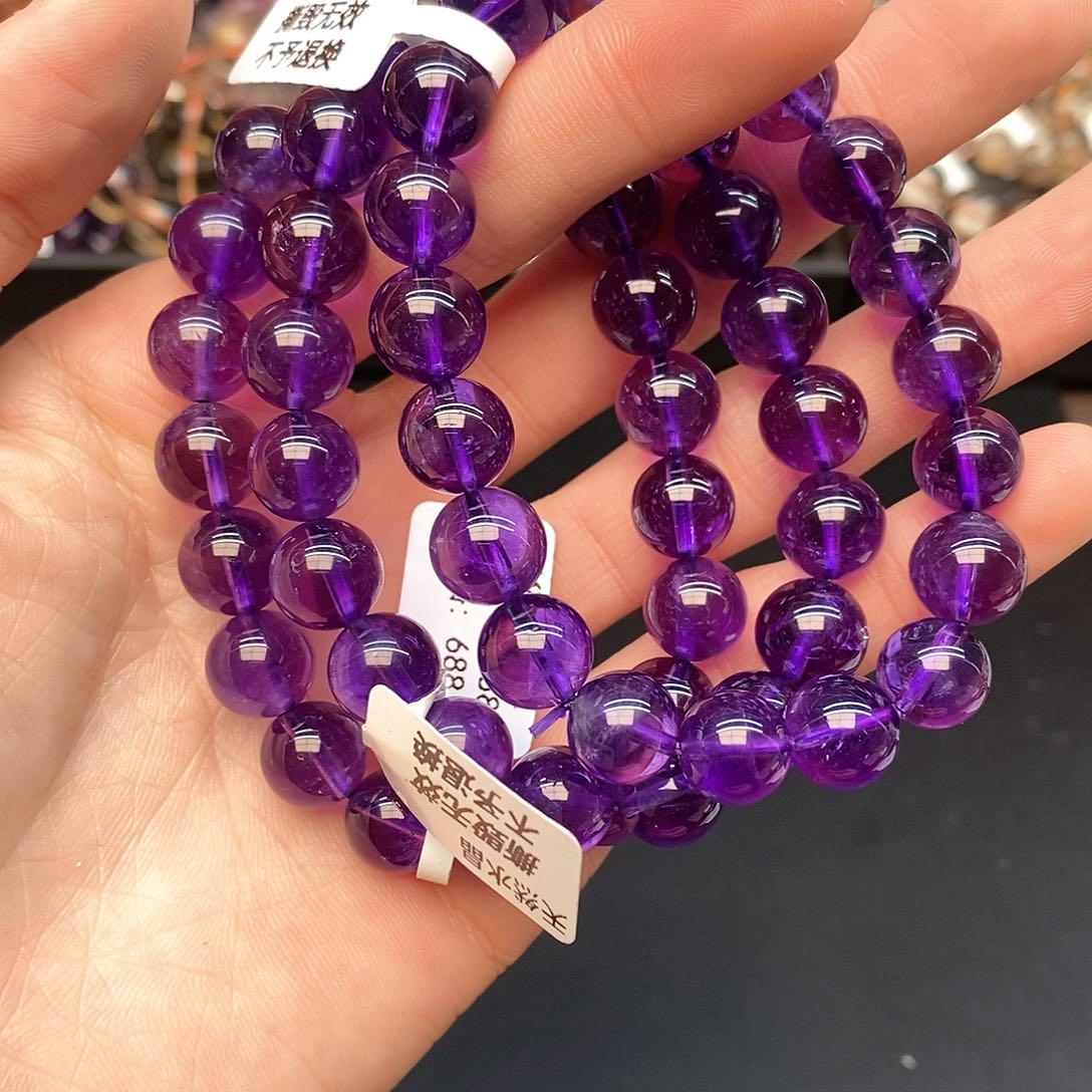 水晶手链未镶嵌10紫水晶10mm