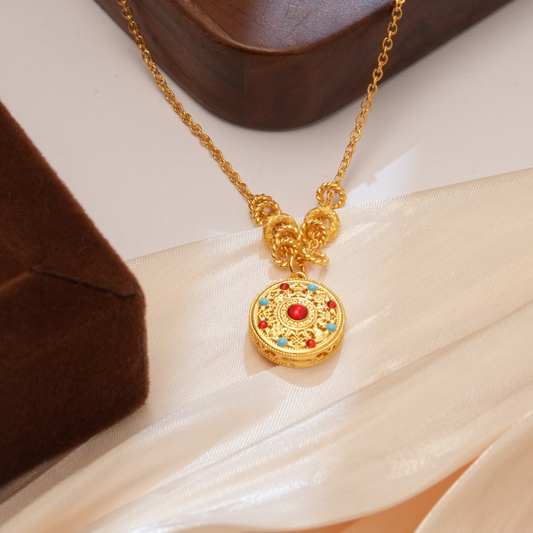 X/Q【八宝罗盘珐琅套链】足金999精工5G（附加88/0）