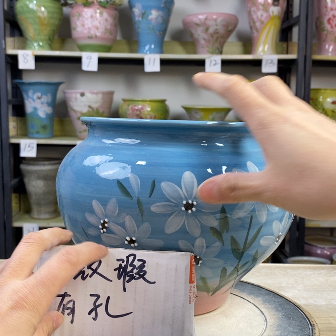 景德镇手工手绘陶瓷花盆