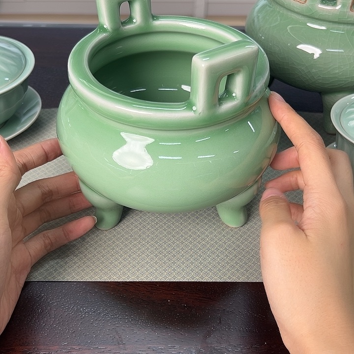 龙泉云间青瓷小米茶器