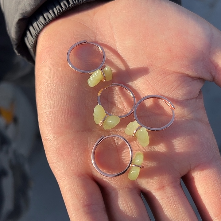 和田玉银S925镶嵌颈饰和田玉黄口戒指多样性拍一发一