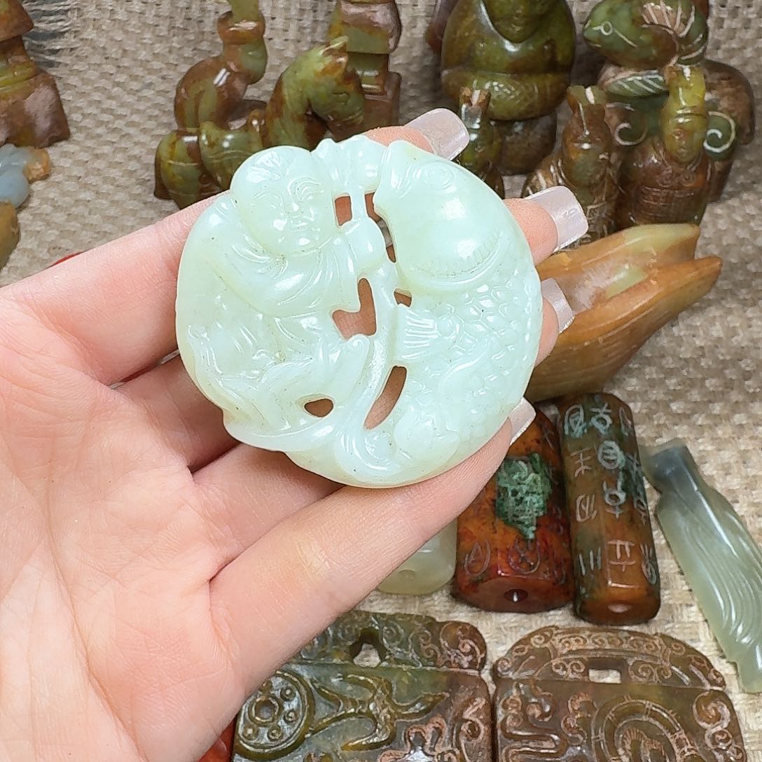 白玉菩提吊坠挂件