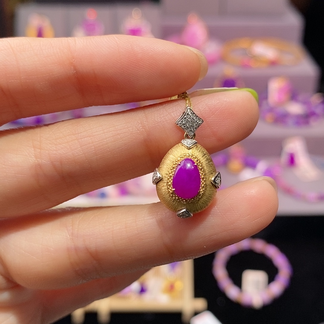 苏纪石（舒俱来）18K金镶嵌吊坠(不含链)