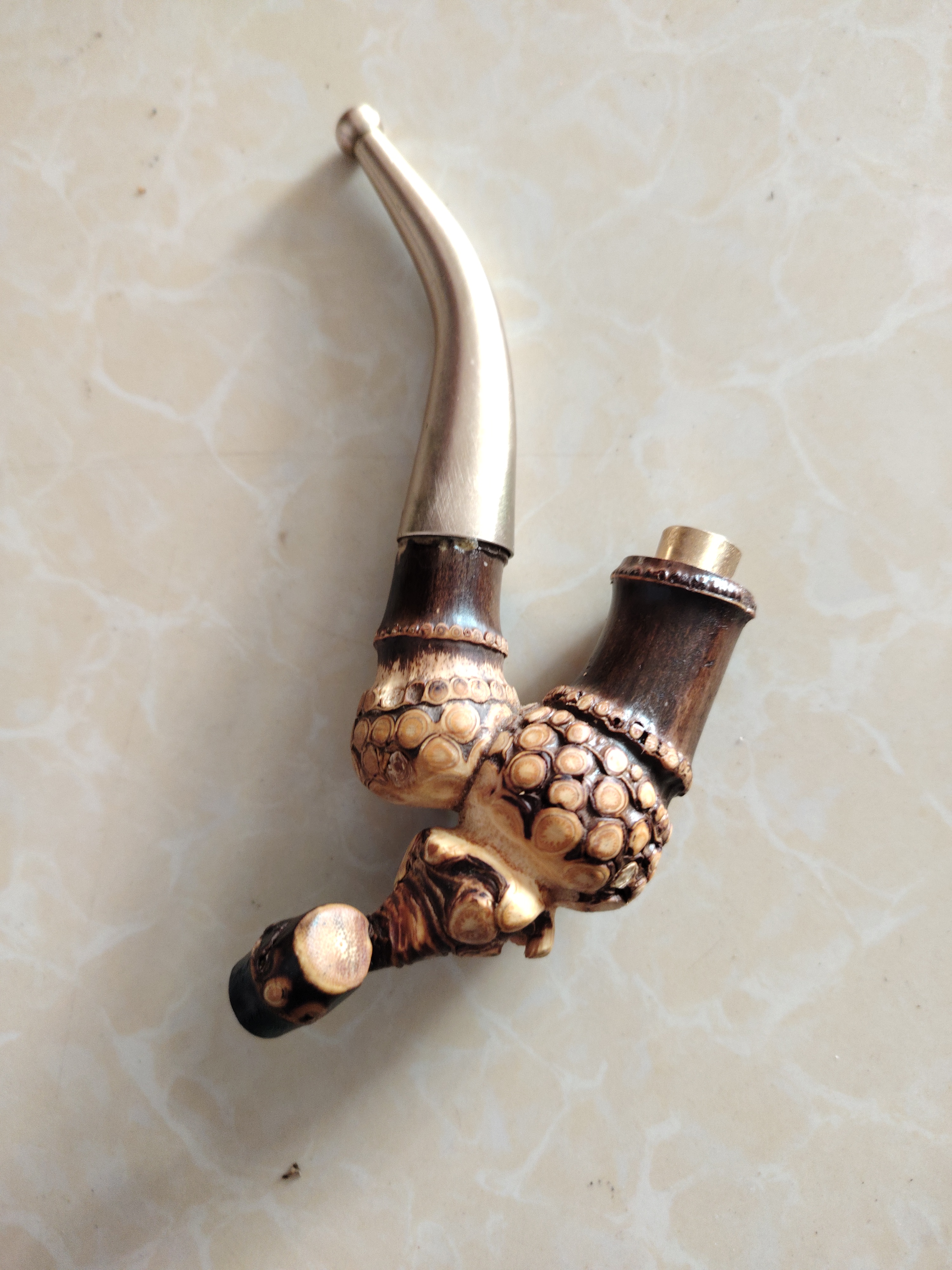 黑竹手把件标标烟杆小巧便携，长度14公分