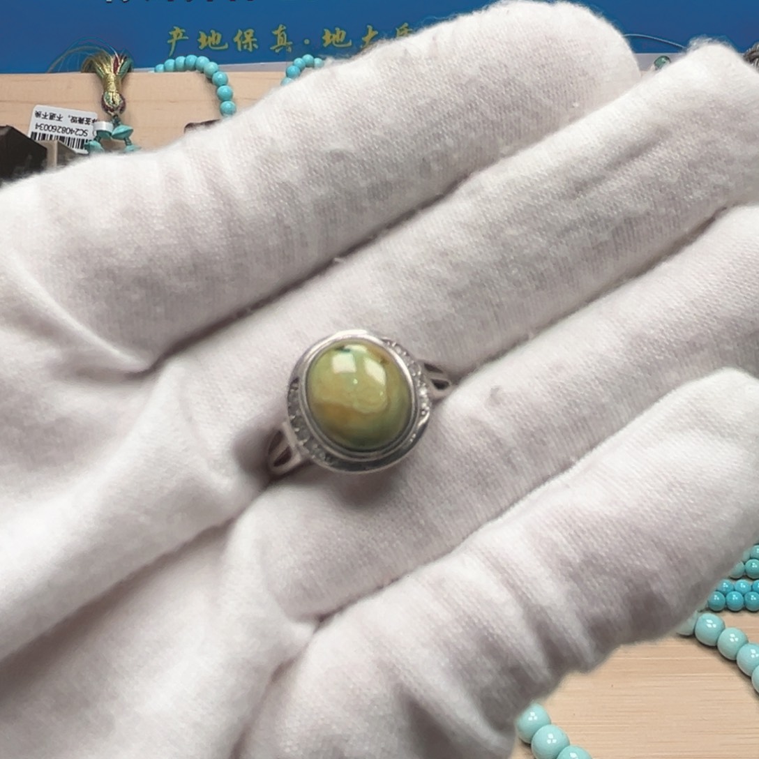 绿松石戒指银S925镶嵌
