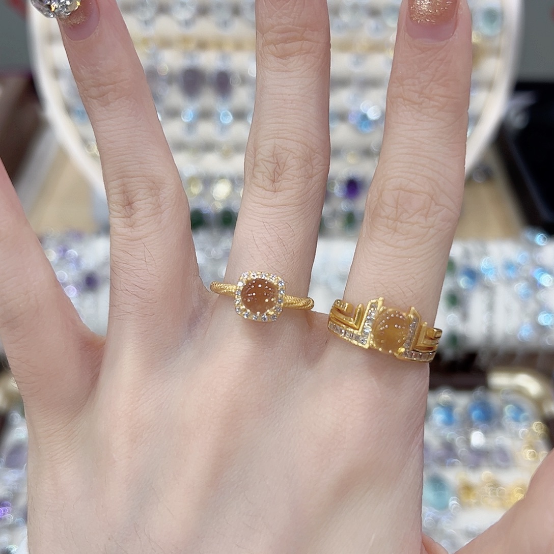 c***h黄晶戒指银S925镶嵌68、78