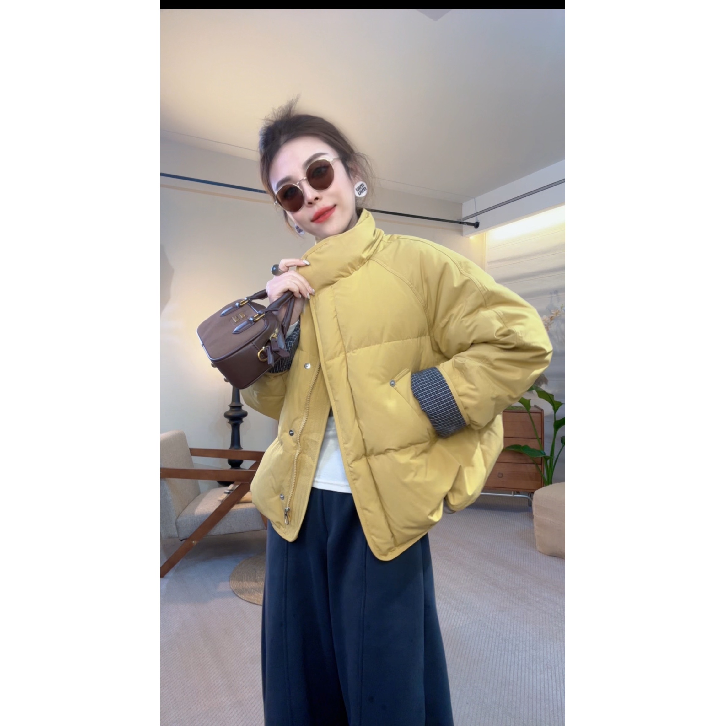 棉服2025冬季新款棉服时尚百搭显瘦长袖休闲棉服外套女团