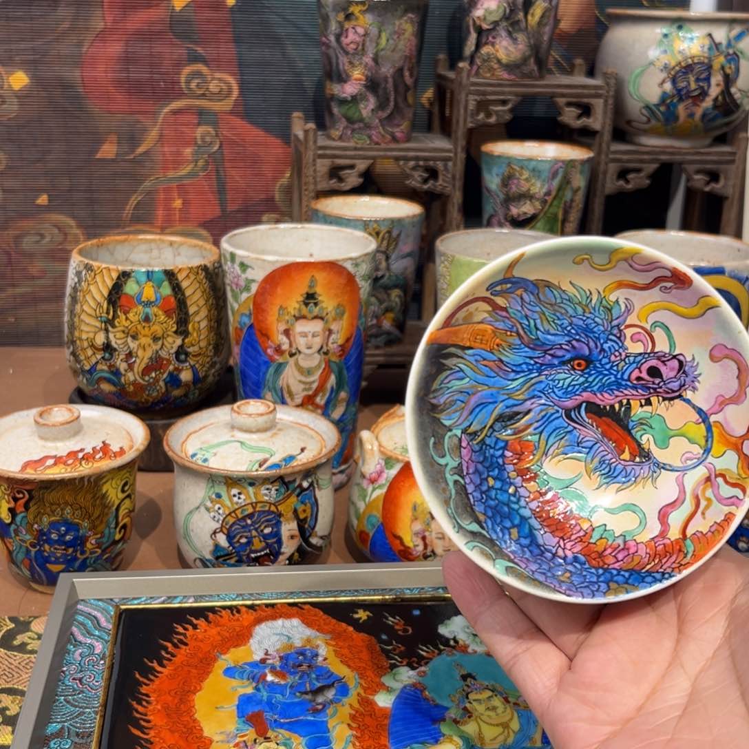 手工手绘龙杯杯杯