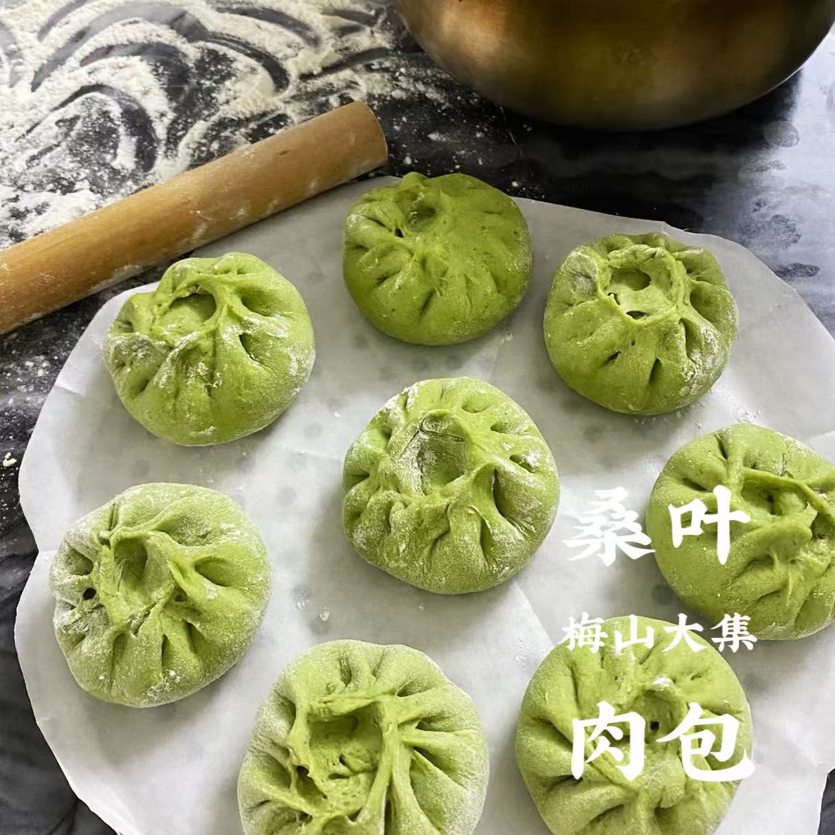 【桑叶肉包】湖南新化纯手工无添加春夏桑叶肉包70g/个