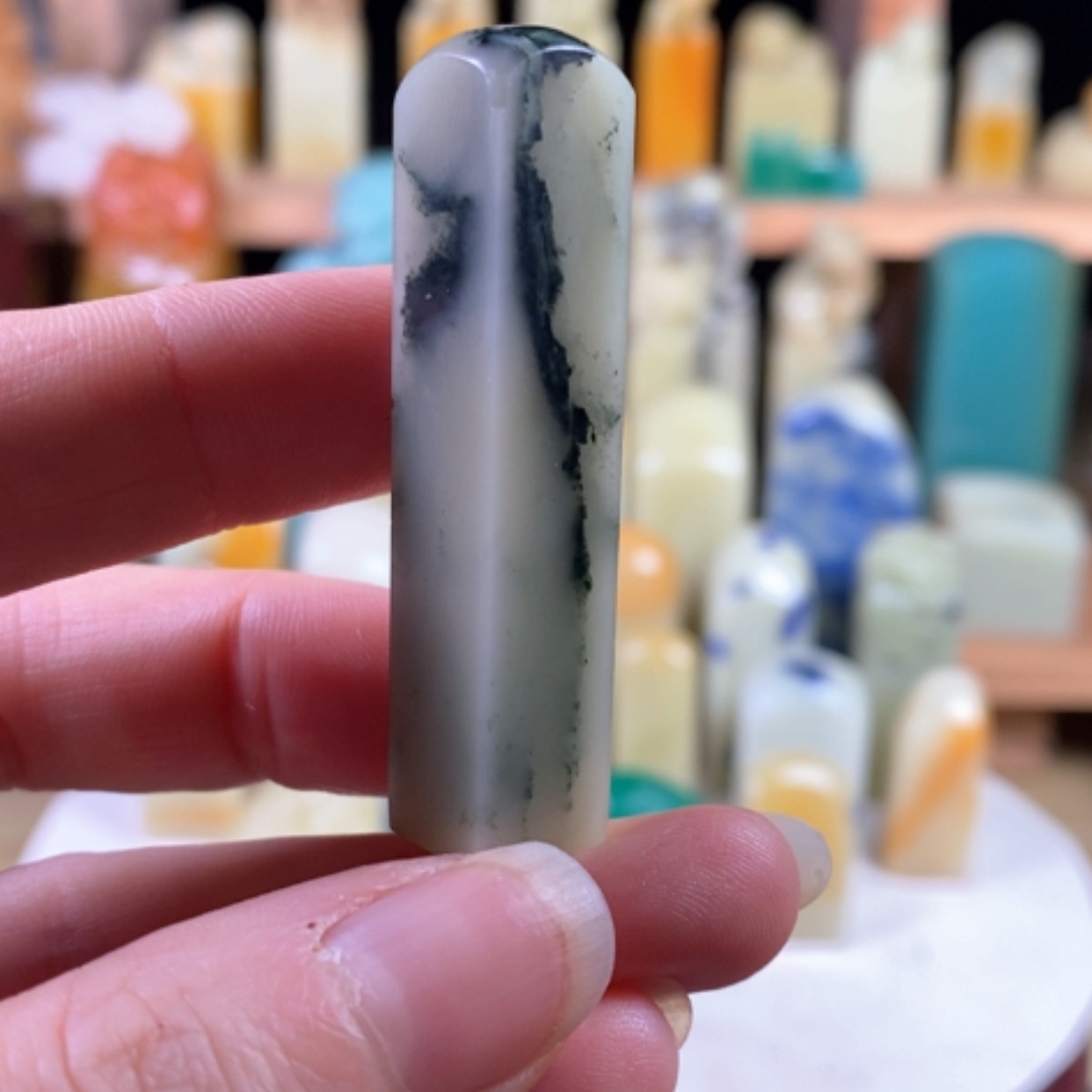 【闪购商品】青田石封门皮蛋绿…………..
