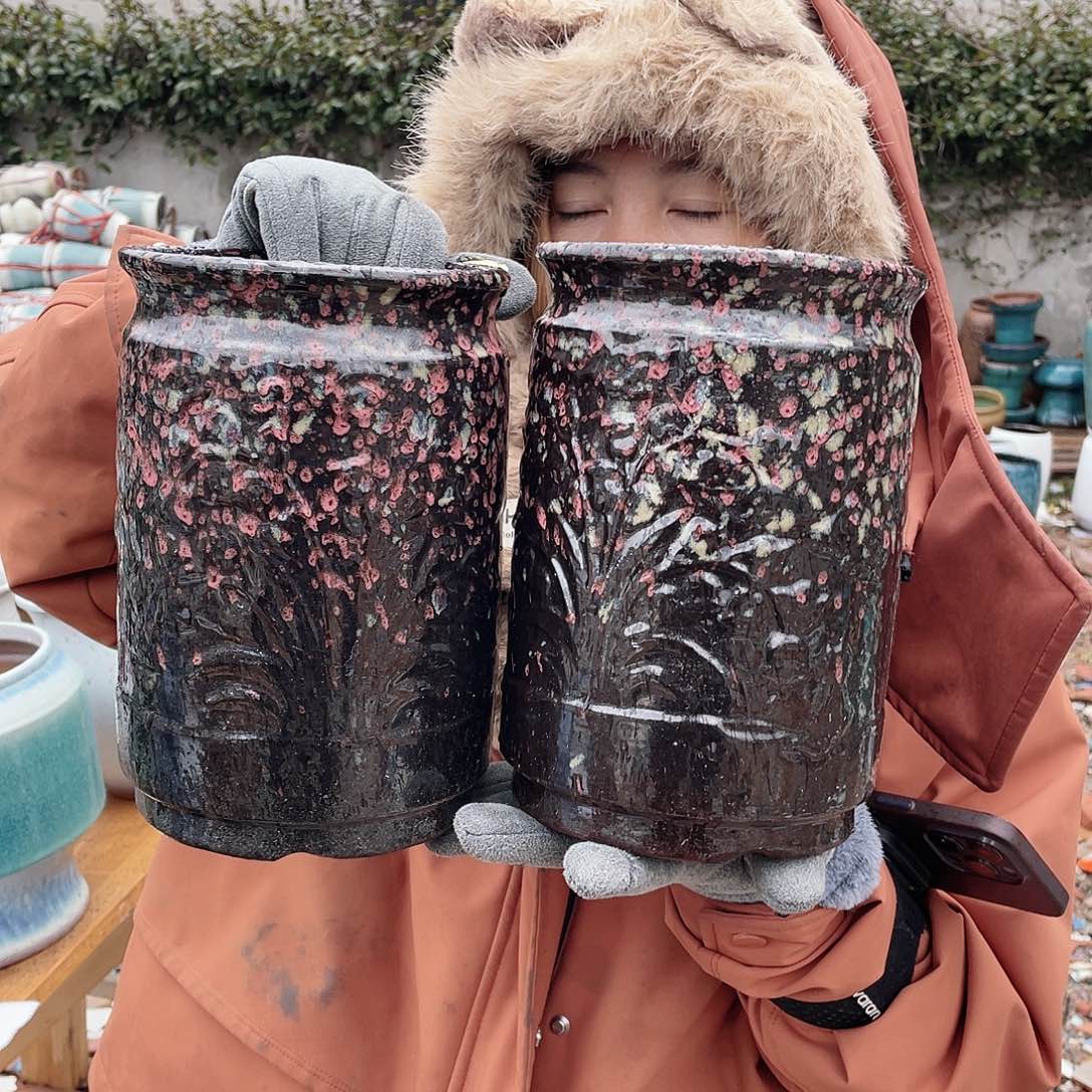 红陶王嫂花盆0126-283