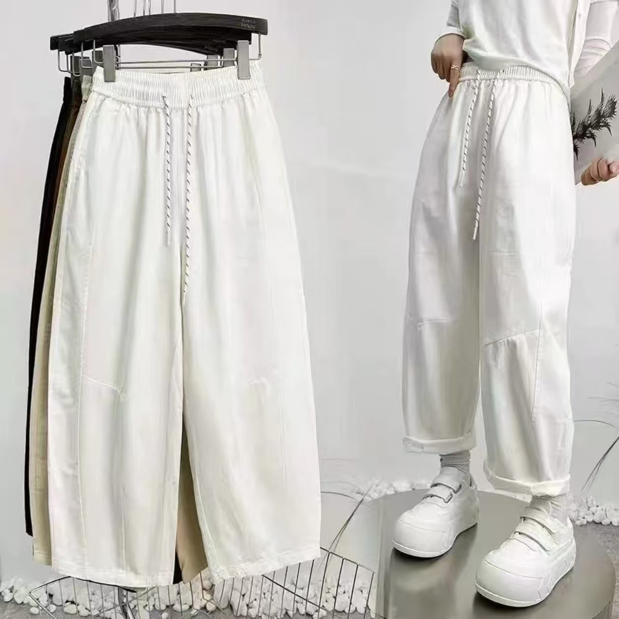 W3401 王仙女 2025新款气球裤弯刀裤女夏季宽松百搭阔腿休闲裤