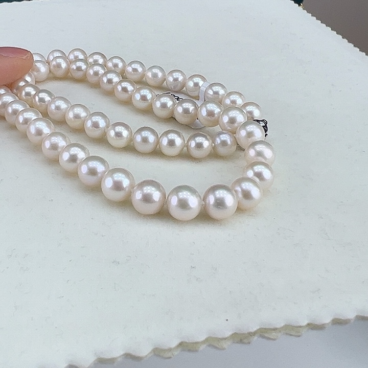 淡水珍珠银S925镶嵌颈饰➕8高品极光炫彩