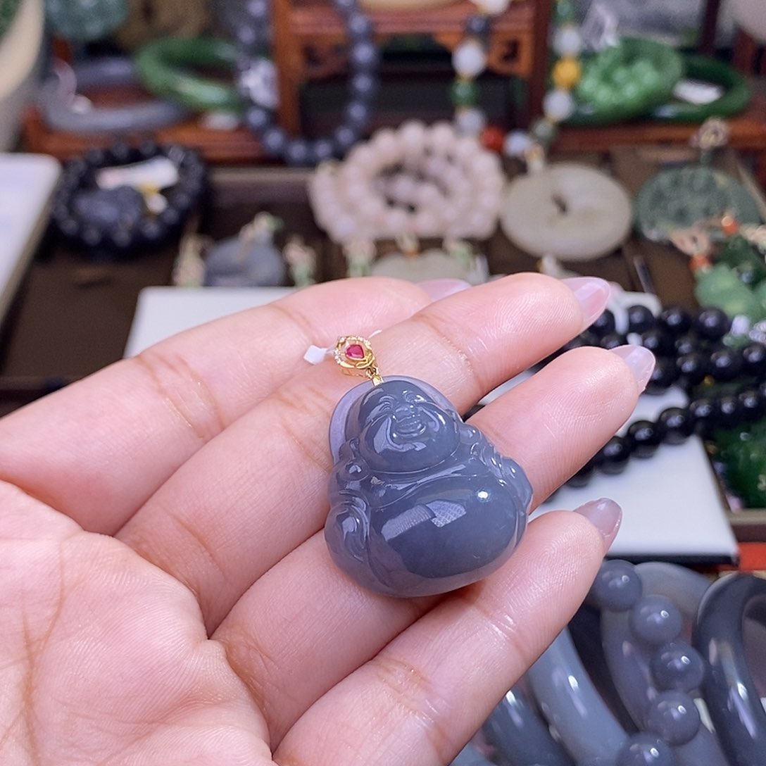 和田玉清货价烟紫金镶佛公未镶嵌