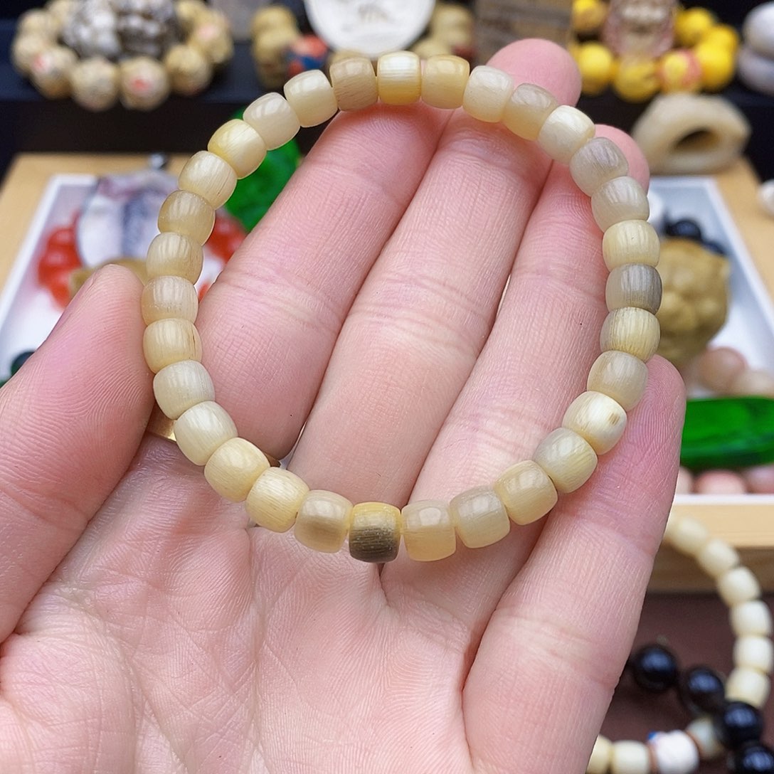 驼骨手串/手链7×6黑驴蹄蜜色骨