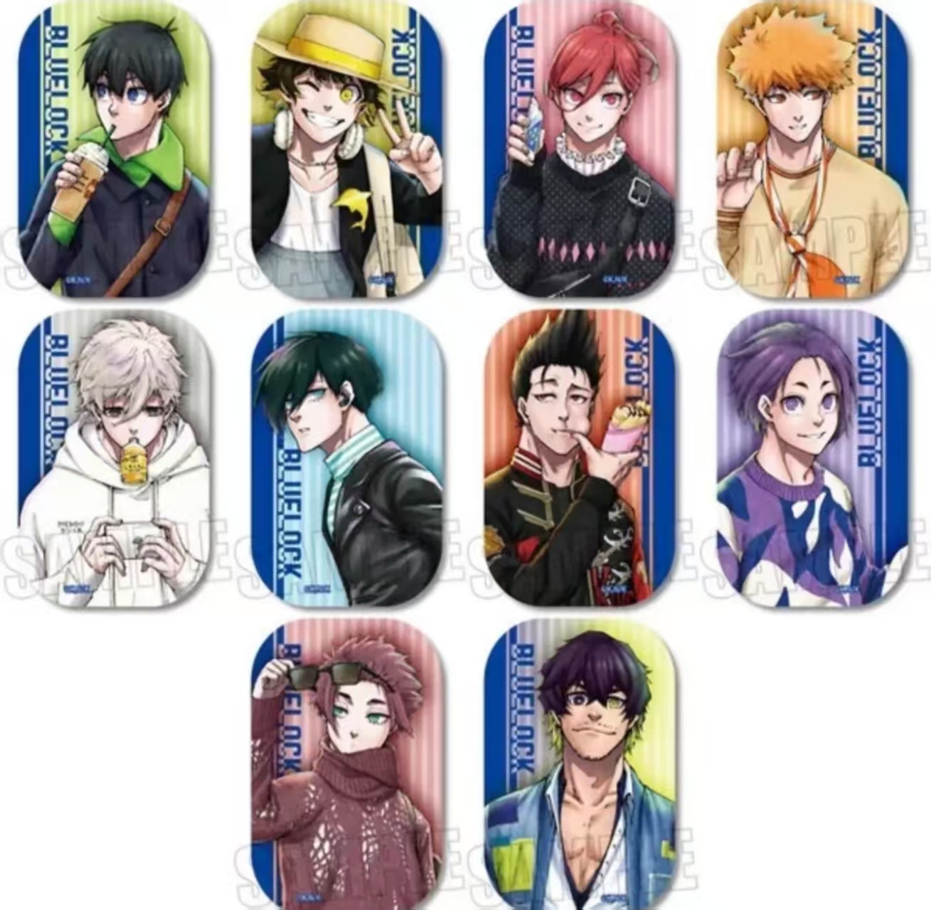 蓝色监狱 蓝锁私服外出方圆吧唧 徽章（盲盒代拆）