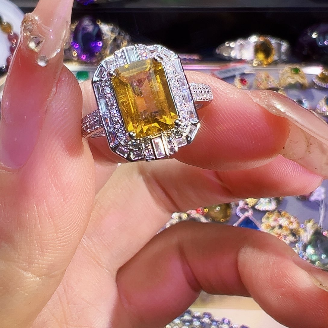 银S925镶嵌碧玺碧玺