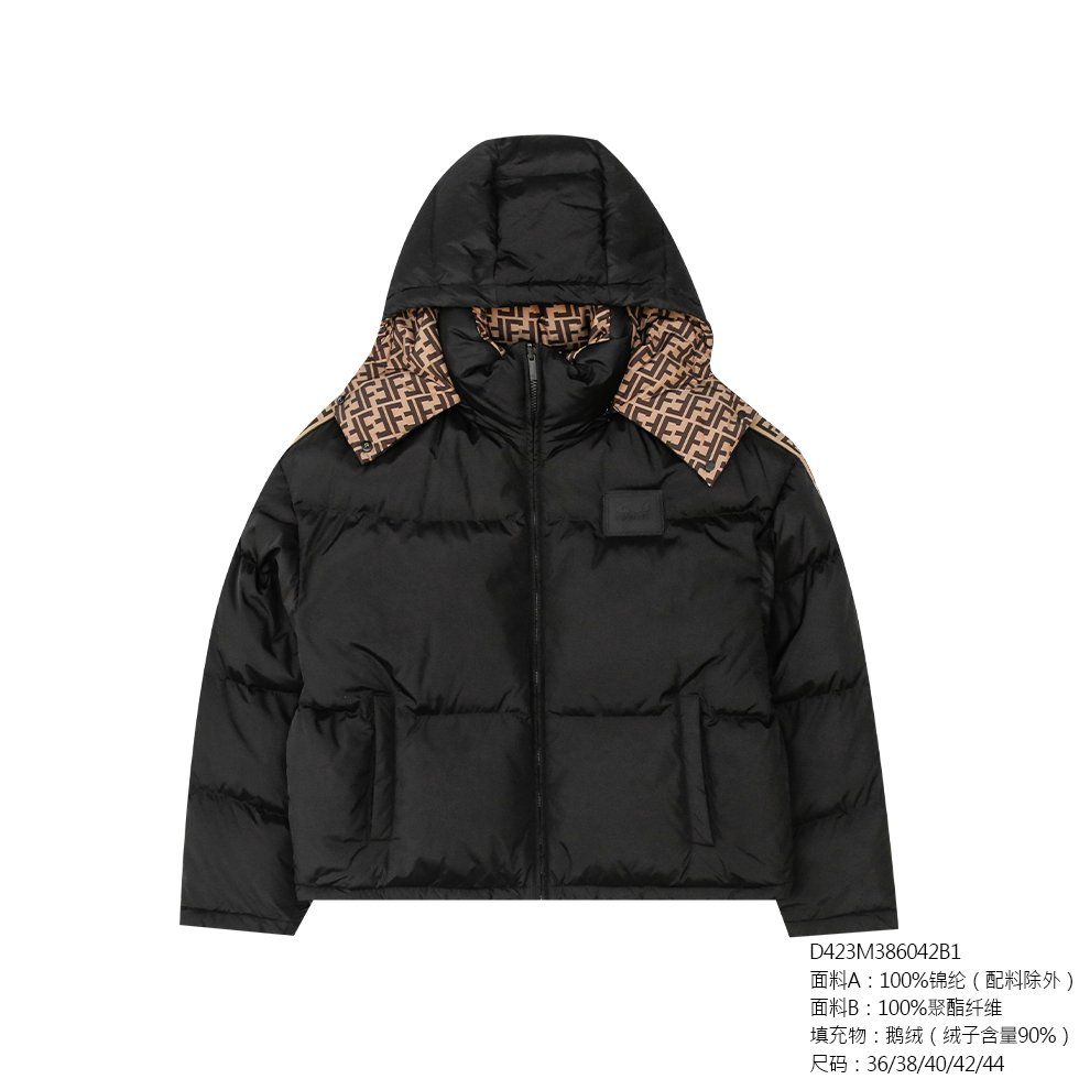 FENDILOR小怪兽25年秋冬款女士厚羽绒服 D423M386042B