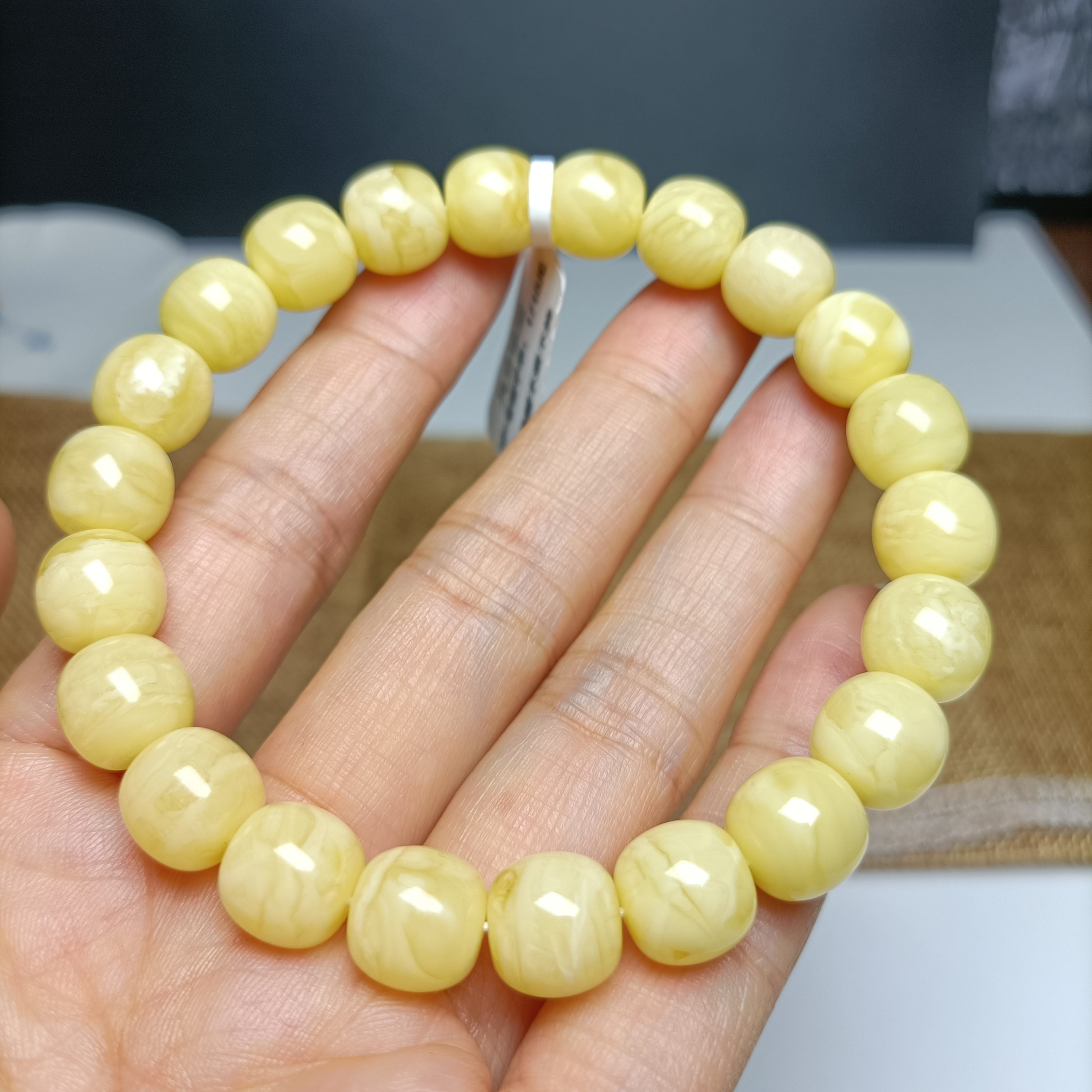 10+天然蜜蜡老型手串~俄料浓蜡妖花高货品质~天然原矿~4747