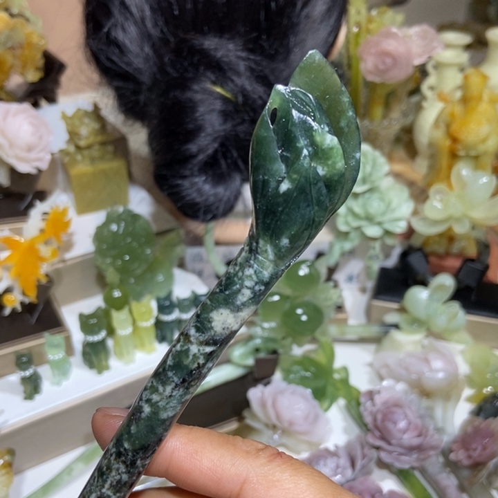 未镶嵌蛇纹石玉发饰