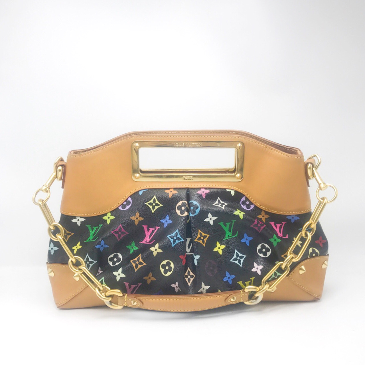 95新 LouisVuitton/路易威登 洋诚二手 LV黑三彩链条包