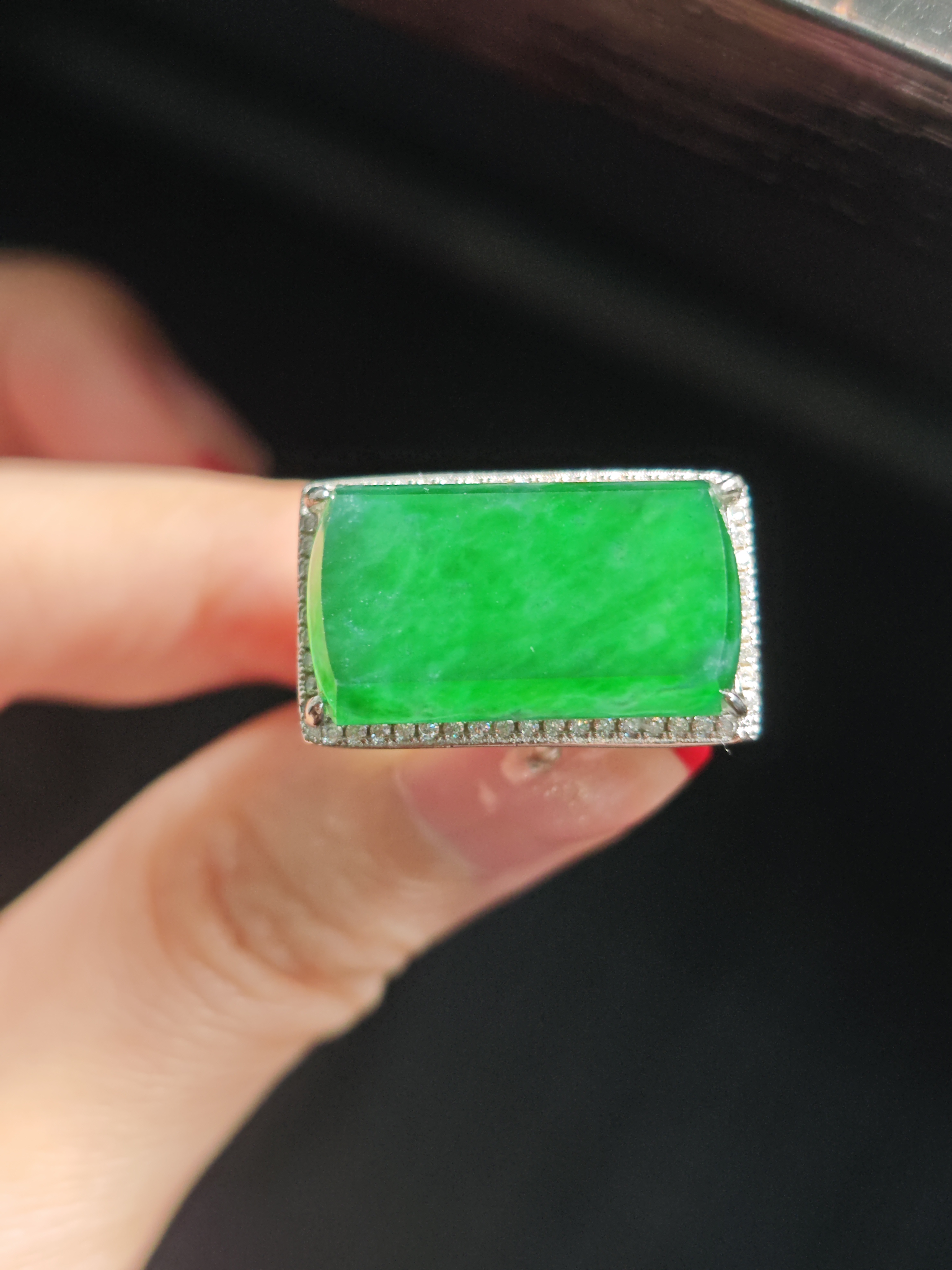 天然翡翠A货戒指