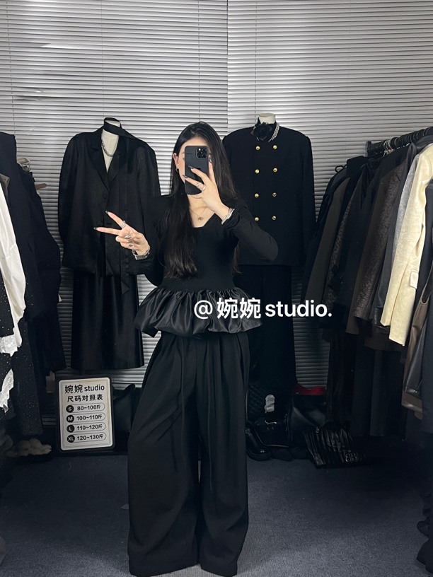 【婉婉studio】法式甜美减龄荷叶边长袖T恤女春特别致洋气漂亮小衫