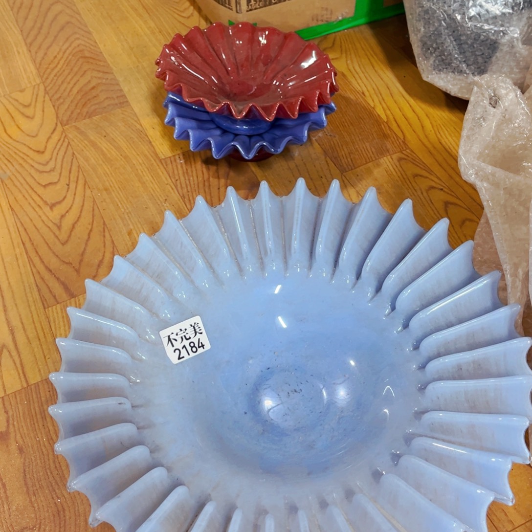 果盘2184 家悦美居琉璃摆件不完美